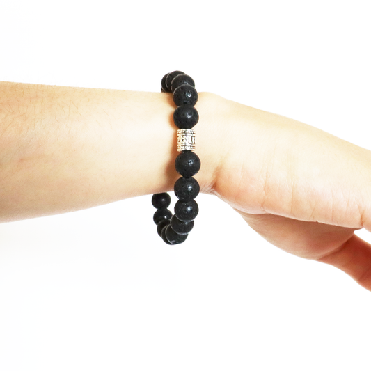 Bracelet Pierre de Lave Mantra 16 cm